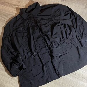 Chaps Black Military Jacket